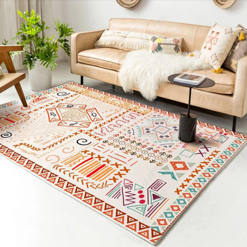 Vintage Salon Teppich mehrfarbig geometrisches Musterbereich Teppich Polypropylen Haustierfreundlicher Nicht-Schlupf-Backing-Teppich