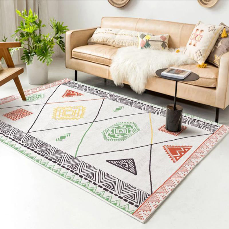 Vintage Salon Teppich mehrfarbig geometrisches Musterbereich Teppich Polypropylen Haustierfreundlicher Nicht-Schlupf-Backing-Teppich