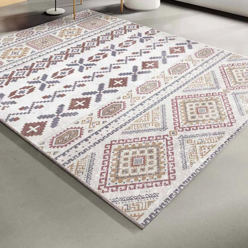 Vintage Salon Teppich mehrfarbig geometrisches Musterbereich Teppich Polypropylen Haustierfreundlicher Nicht-Schlupf-Backing-Teppich