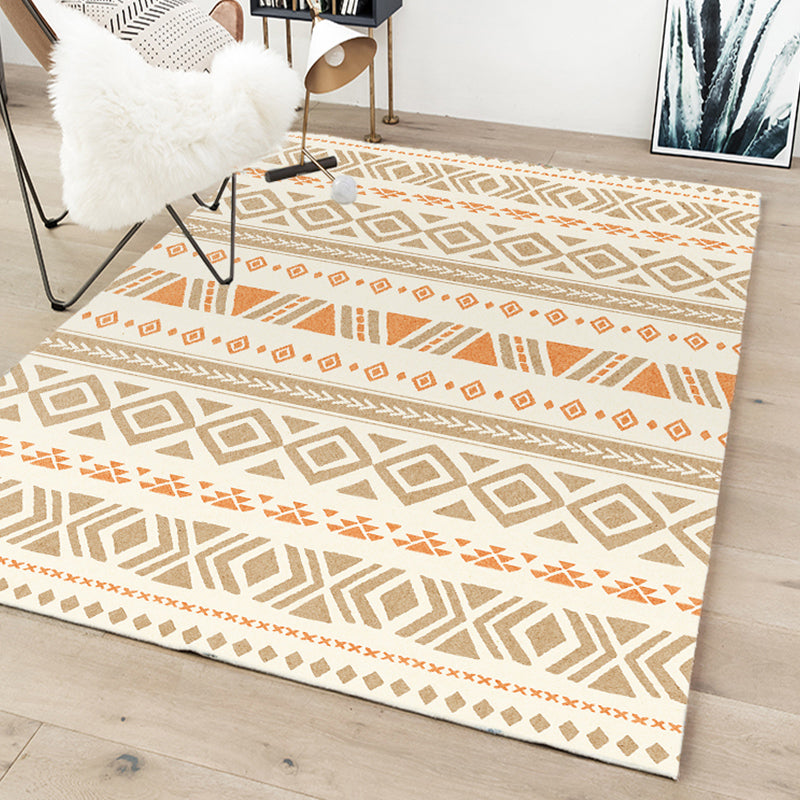 Simple Boho Rug Multi Color Geo Printed Area Rug Pet Friendly Washable Anti-Slip Backing Carpet for Room