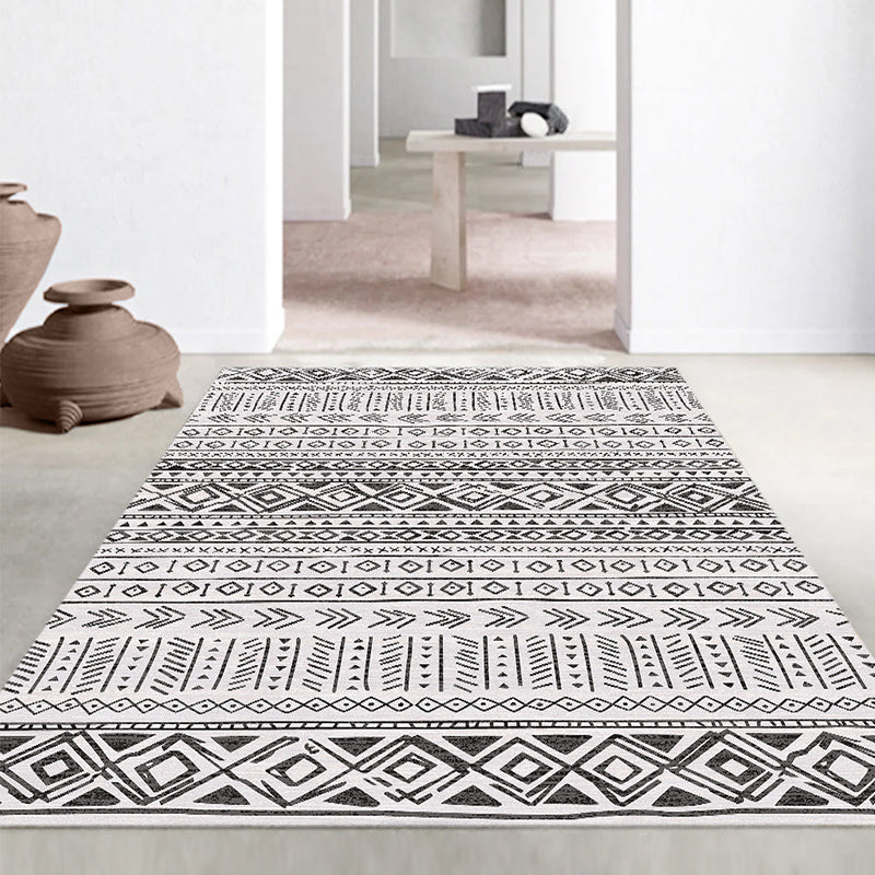 Simple Boho Rug Multi Color Geo Printed Area Rug Pet Friendly Washable Anti-Slip Backing Carpet for Room