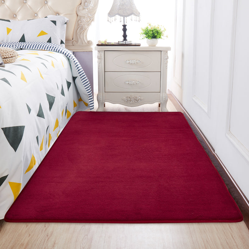 Casual Multi Color Modern Rug Synthetics Solid Color Carpet Anti-Slip Backing Stain-Resistant Rug for Bedroom