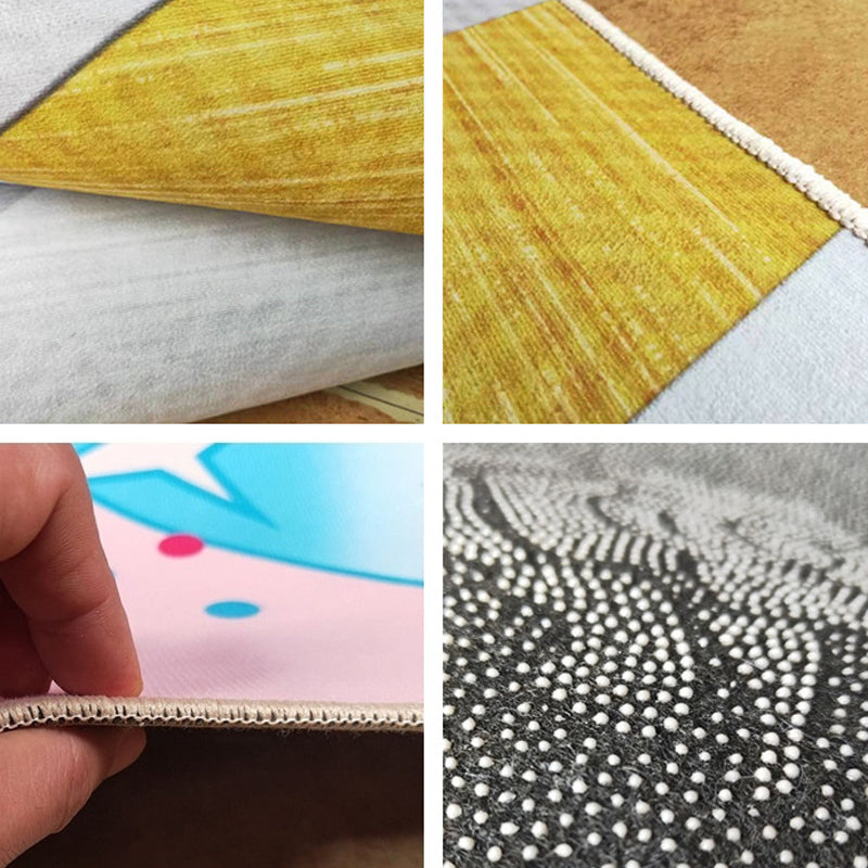 Tapis marocain multican Polyster Tapis à imprimé géométrique Machine de soins Easy Care Machine Wasable Rapis pour décoration pour décor