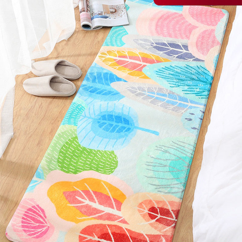 Trendy Bedroom Rug Multi-Colored Fairy Tale Print Carpet Blended Non-Slip Backing Washable Indoor Rug