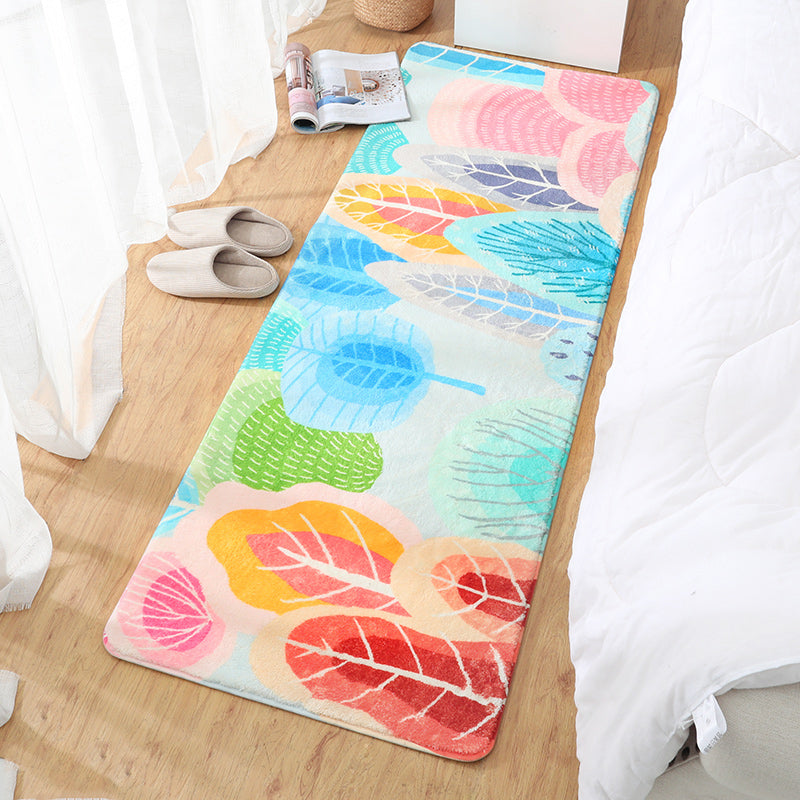Trendy Bedroom Rug Multi-Colored Fairy Tale Print Carpet Blended Non-Slip Backing Washable Indoor Rug