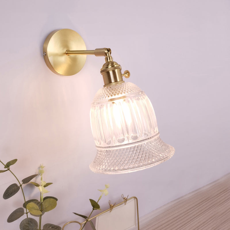 Ein-Bulb-Wandleuchte Vintage schattierte klare Glaswandlampe für Schlafzimmer