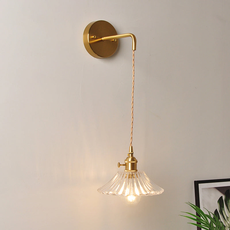 1 hoofd wandmontage licht industrieel gearceerd helder glazen wandlamp barmon