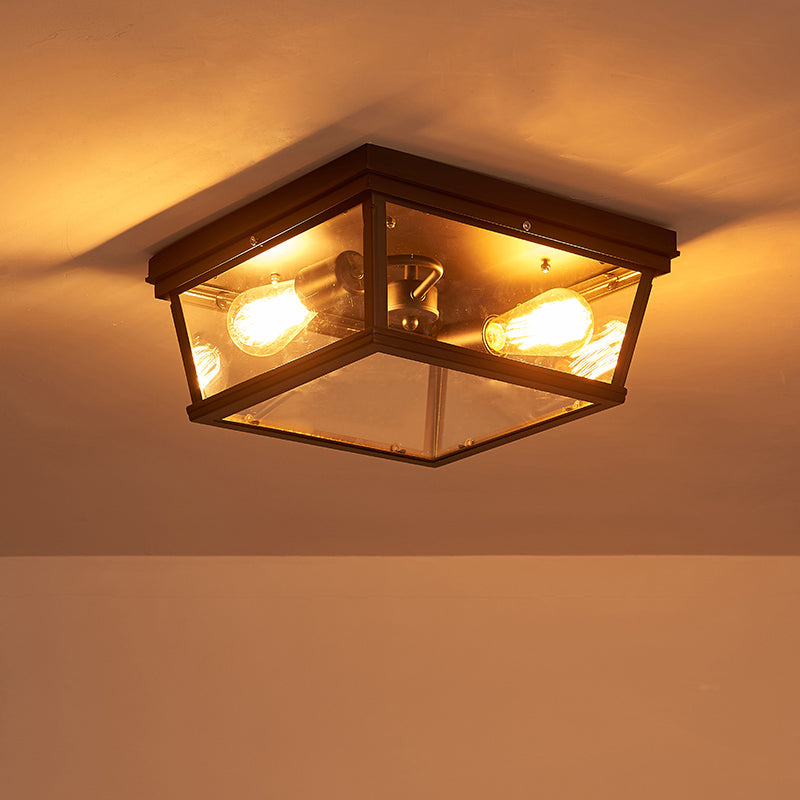 Métal géométrique encastré luminaire couloir encastré plafonnier, noir