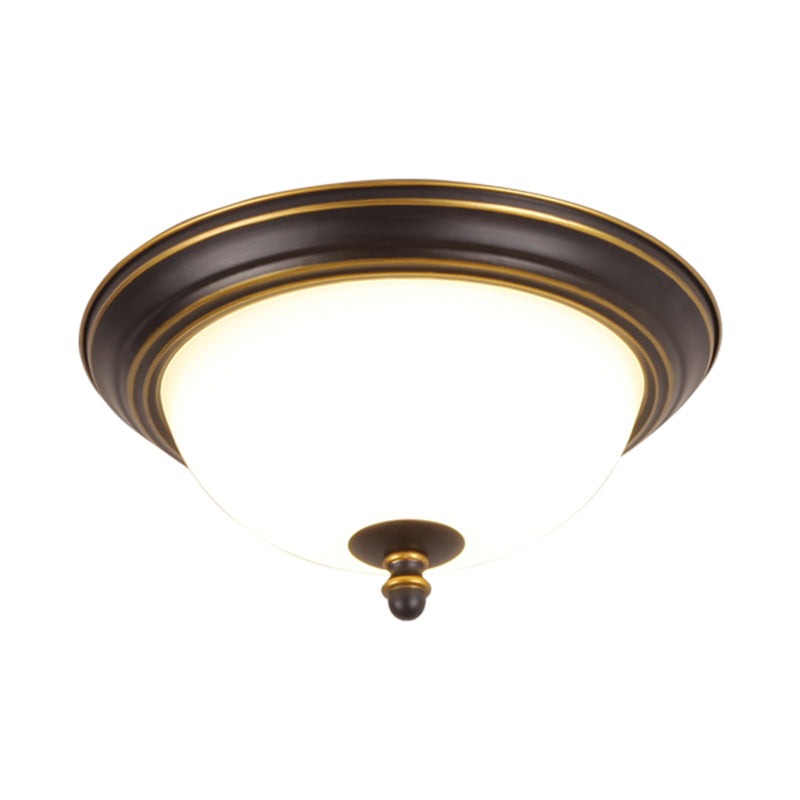 Vintage Inverted Bell Flush Plafoniera di Vetro Crema LED Flush Mount Apparecchio di Illuminazione