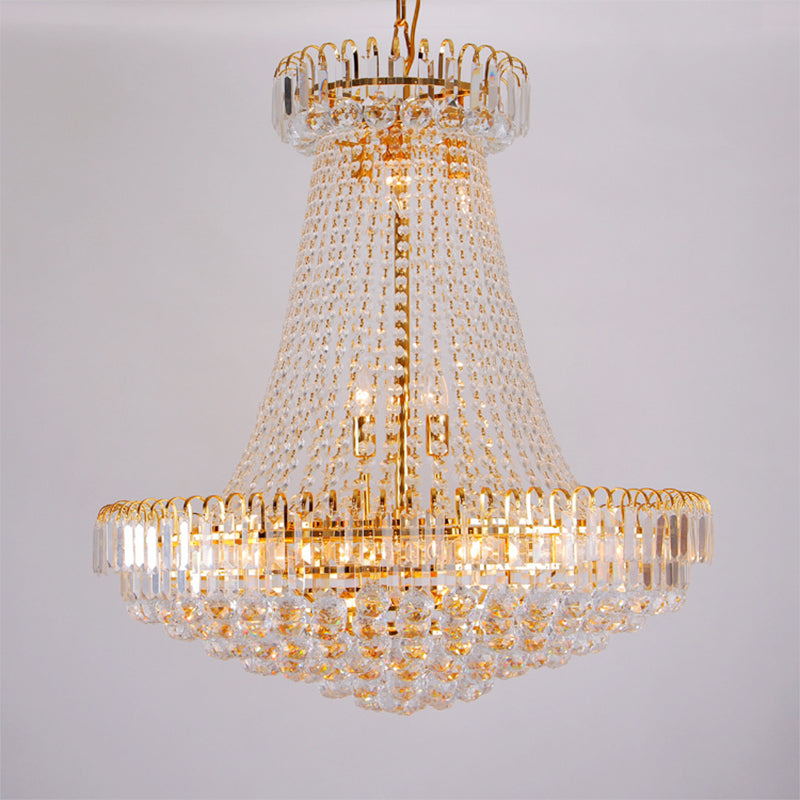 16 luci lampada a soffitto di lobby con lampadario oro modernista in oro modernista, 16 "/23,5" di larghezza