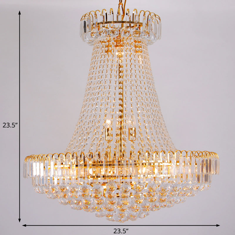 16 luci lampada a soffitto di lobby con lampadario oro modernista in oro modernista, 16 "/23,5" di larghezza
