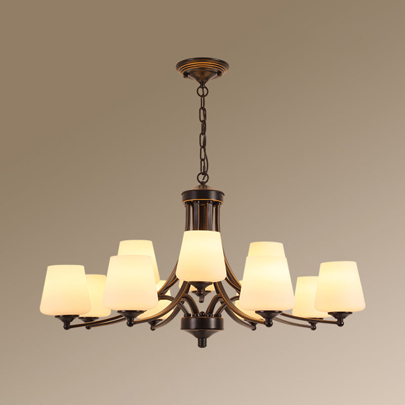 Cream Glass Bud Shade Chandelier Lighting Classic Dining Room Pendant Light Fixture