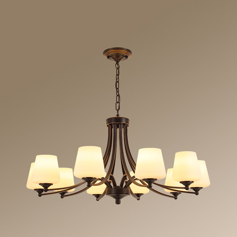 Cream Glass Bud Shade Chandelier Lighting Classic Dining Room Pendant Light Fixture