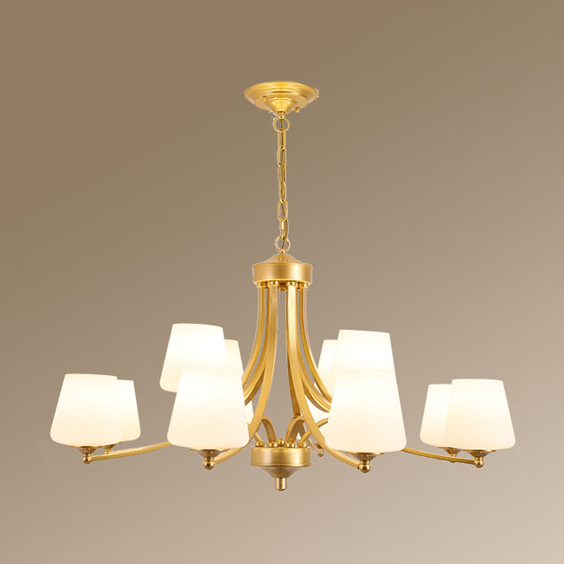 Cream Glass Bud Shade Chandelier Lighting Classic Dining Room Pendant Light Fixture