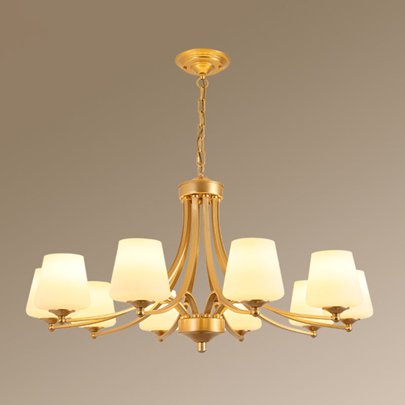 Cream Glass Bud Shade Chandelier Lighting Classic Dining Room Pendant Light Fixture