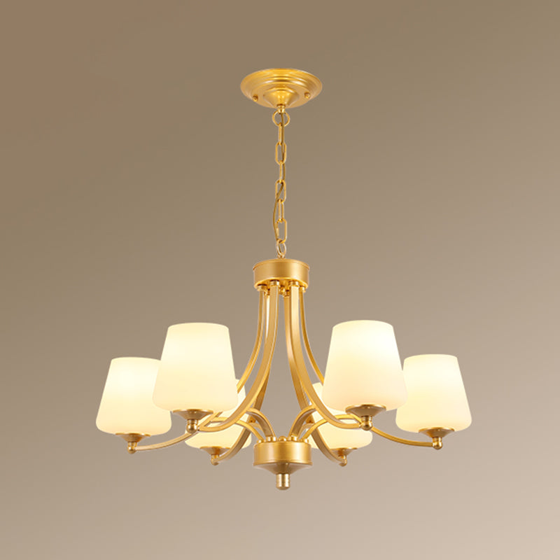 Cream Glass Bud Shade Chandelier Lighting Classic Dining Room Pendant Light Fixture
