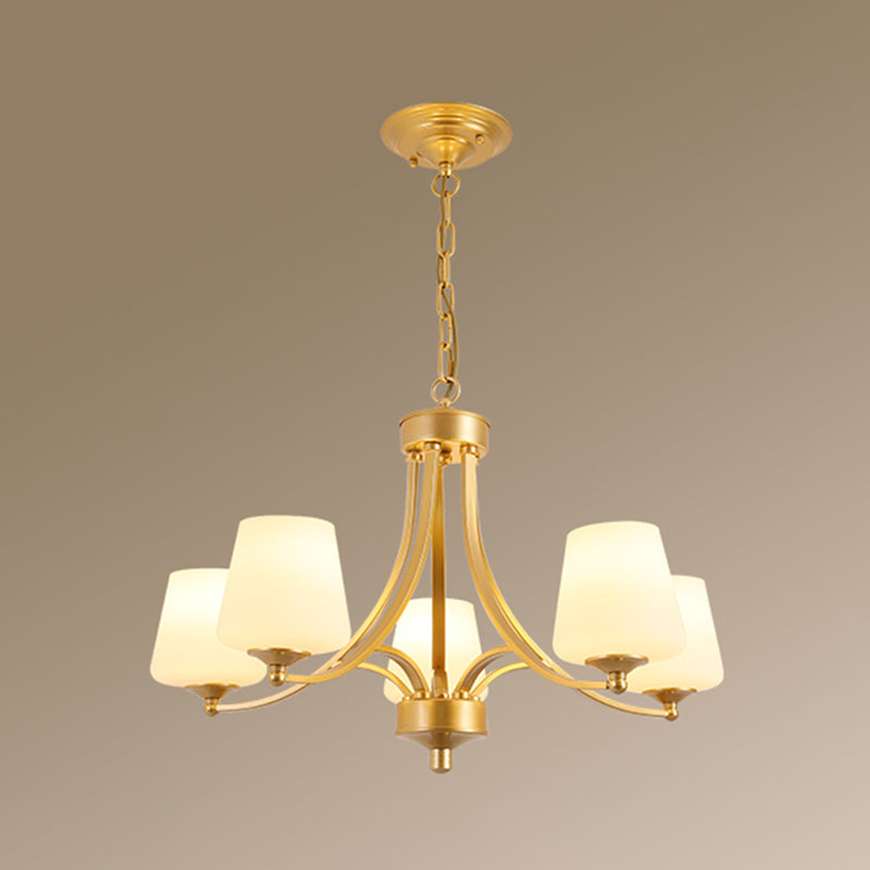 Cream Glass Bud Shade Chandelier Lighting Classic Dining Room Pendant Light Fixture