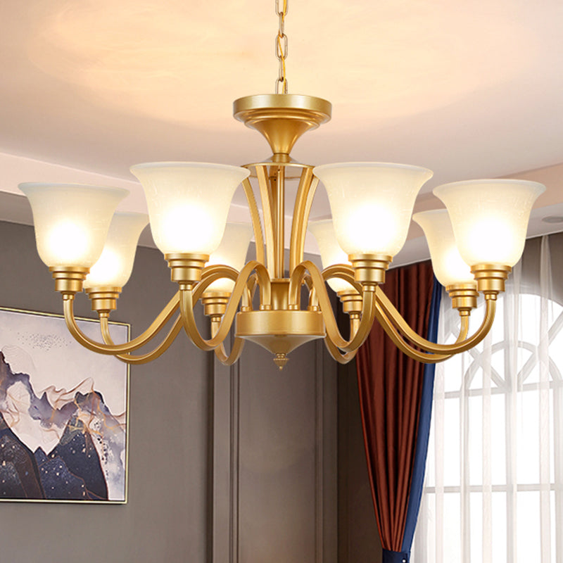 Handblown Glass Bell Suspension Light Rustic Living Room Chandelier Light Fixture