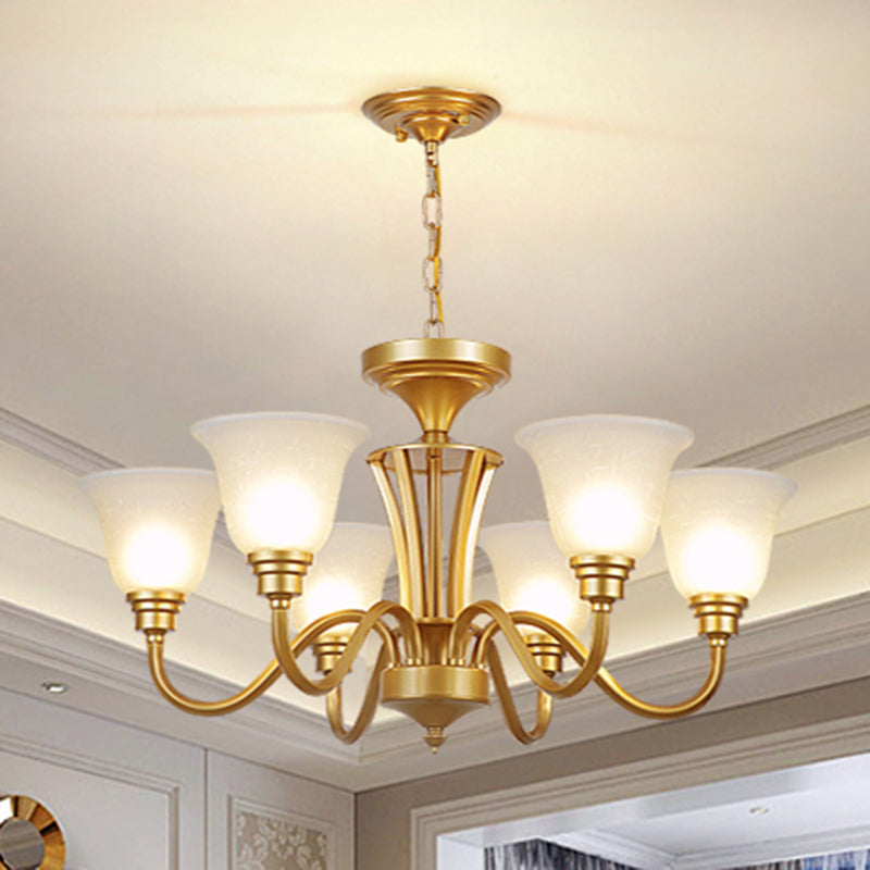 Handblown Glass Bell Suspension Light Rustic Living Room Chandelier Light Fixture