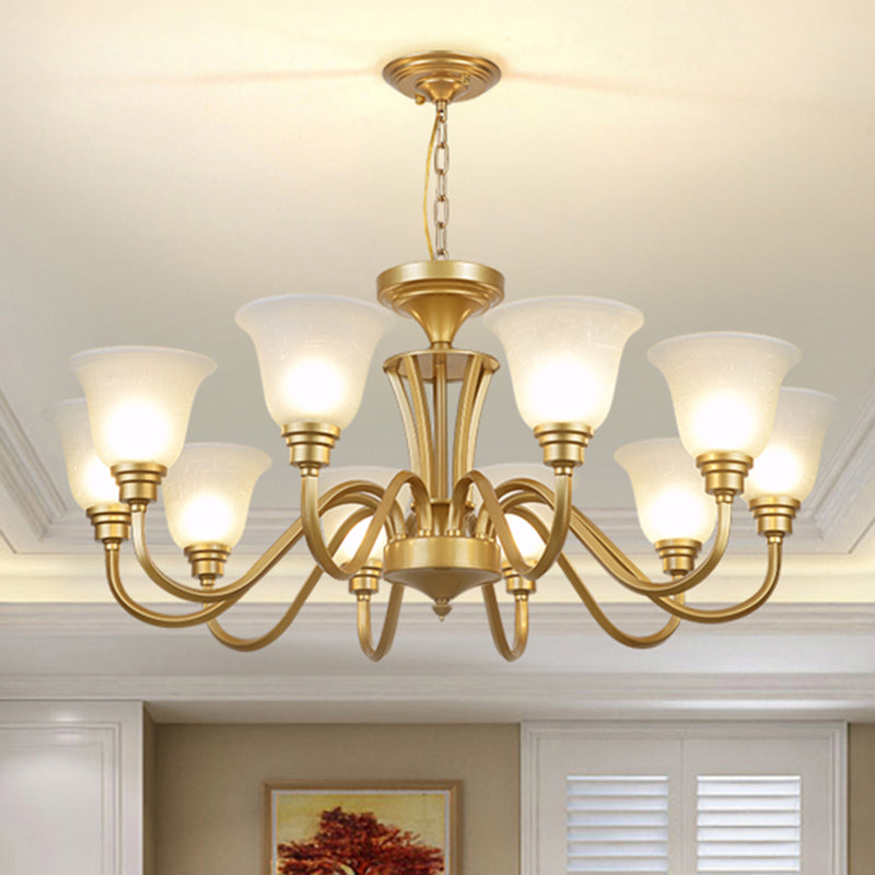 Handblown Glass Bell Suspension Light Rustic Living Room Chandelier Light Fixture