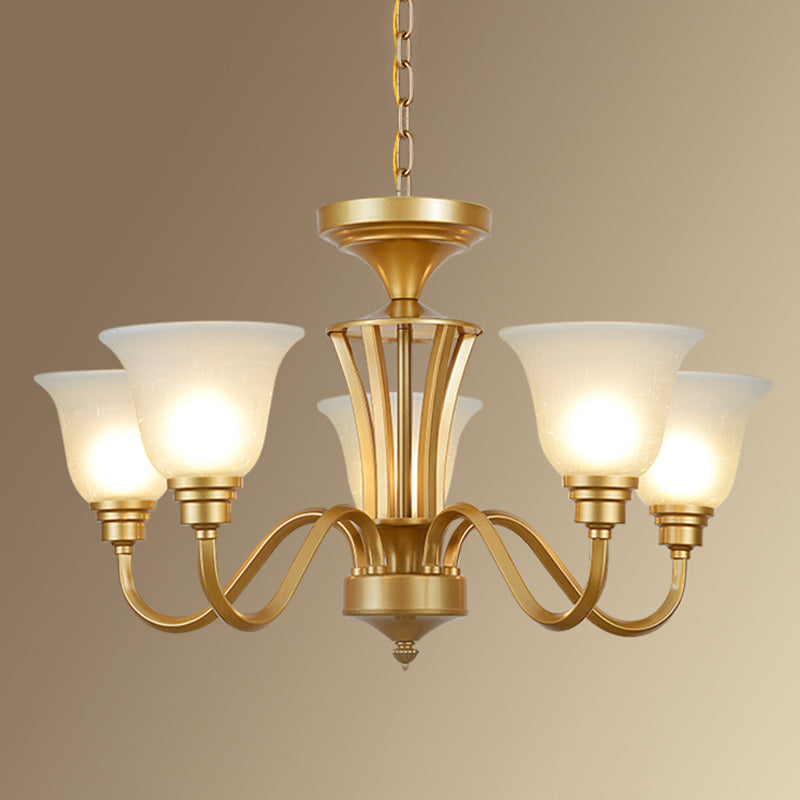 Handblown Glass Bell Suspension Light Rustic Living Room Chandelier Light Fixture