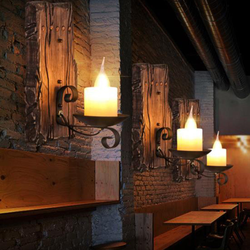 Schattierte Glaswandlampe Küste ein Bulb Restaurant Wandleuchte in Holz