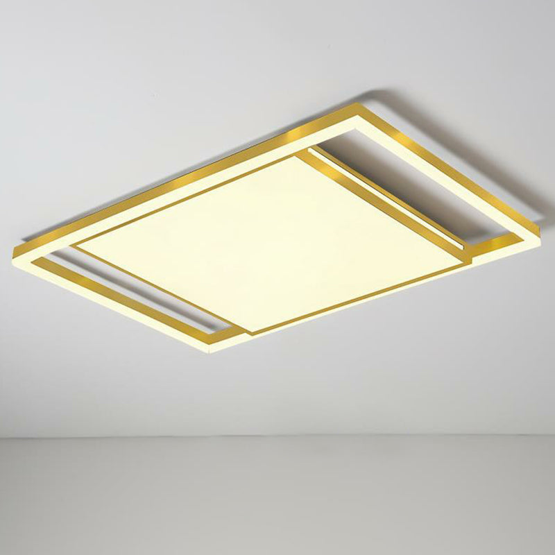 Éclairage encastré géométrique pour salon, luminaire encastré LED minimaliste en acrylique en or