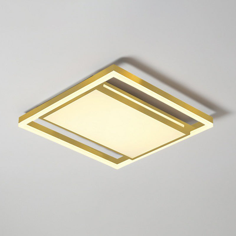 Éclairage encastré géométrique pour salon, luminaire encastré LED minimaliste en acrylique en or