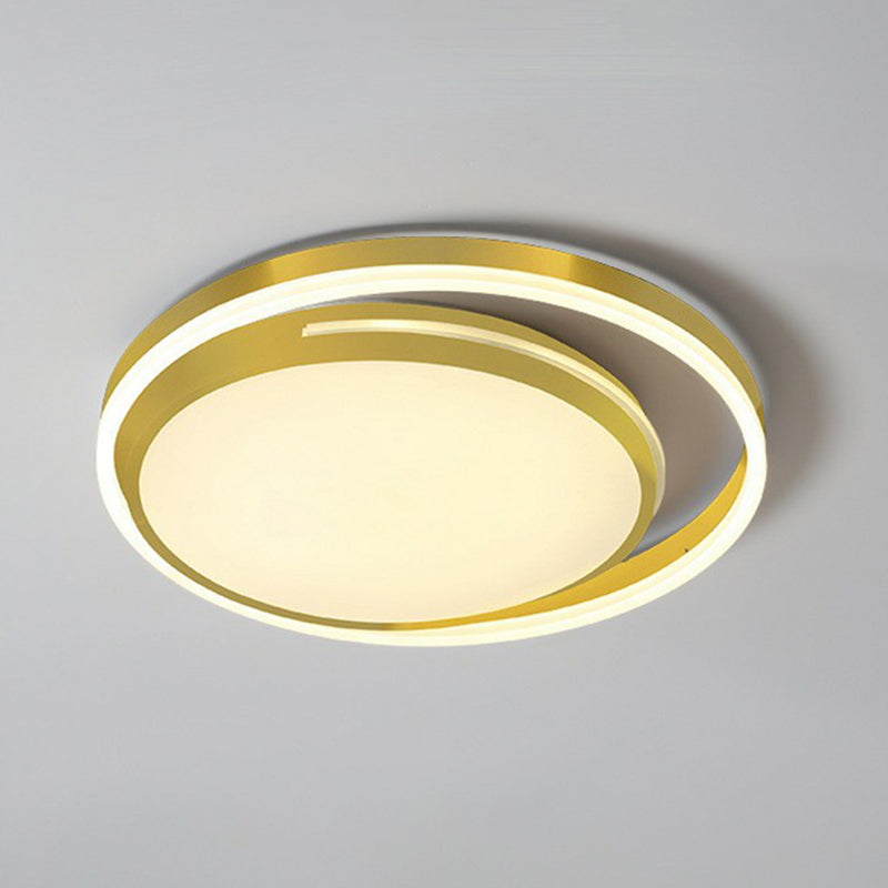 Éclairage encastré géométrique pour salon, luminaire encastré LED minimaliste en acrylique en or