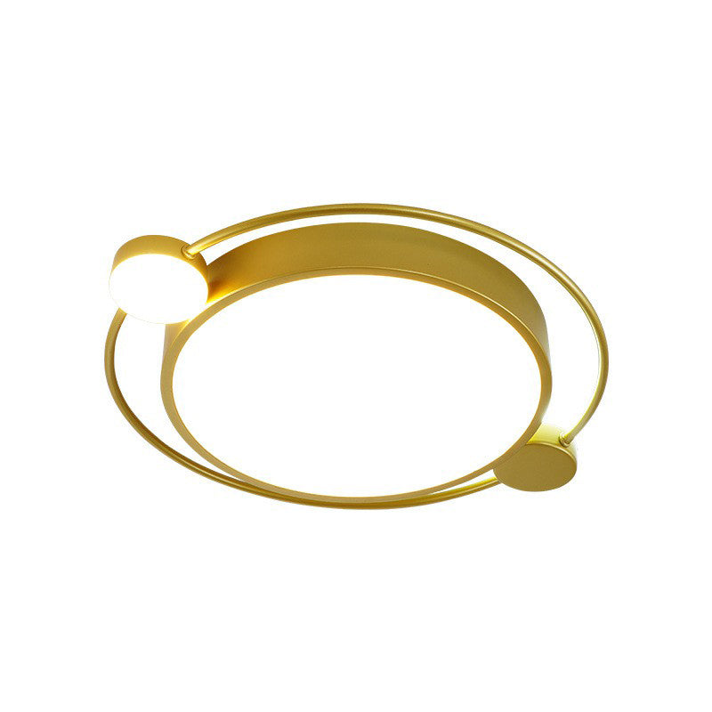 Ronde Shade Bedroom LED Flush Mount Acrylique Modern Flushmount Ceiling Light in Gold