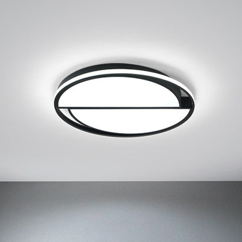 Noir épissure rond LED encastré métal moderne encastré plafonnier pour étude