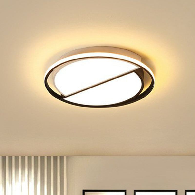 Noir épissure rond LED encastré métal moderne encastré plafonnier pour étude