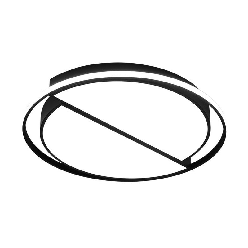 Noir épissure rond LED encastré métal moderne encastré plafonnier pour étude