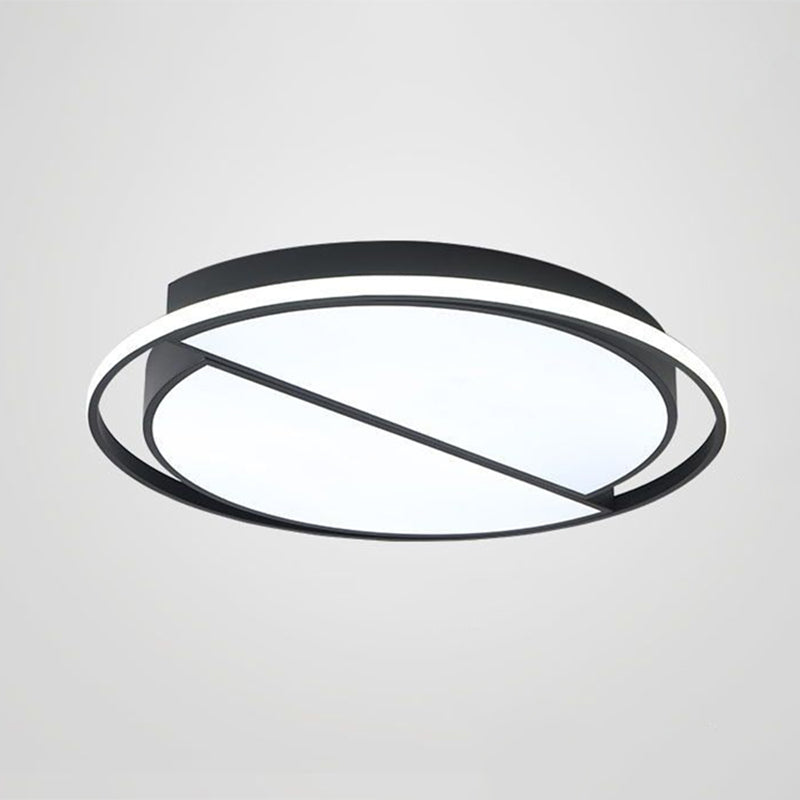 Noir épissure rond LED encastré métal moderne encastré plafonnier pour étude