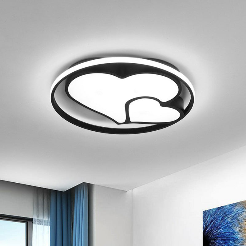 Hart Flush Plafond Licht Hedendaagse Metallic Zwart LED Flush Mount Verlichting