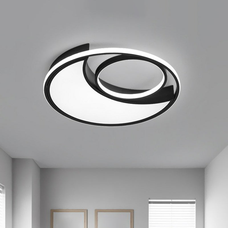 Crescent Bedroom LED Flush Mount Light Acrylic Simplicity Flush Mount Ceiling Light in Black