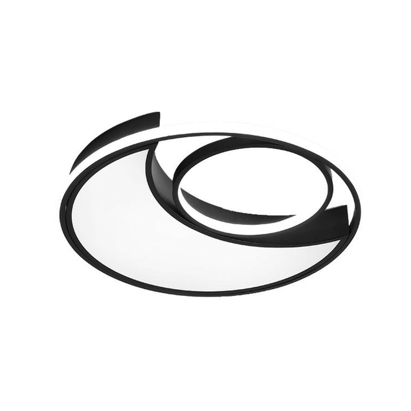 Crescent Bedroom LED Flush Mount Light Acrylic Simplicity Flush Mount Ceiling Light in Black