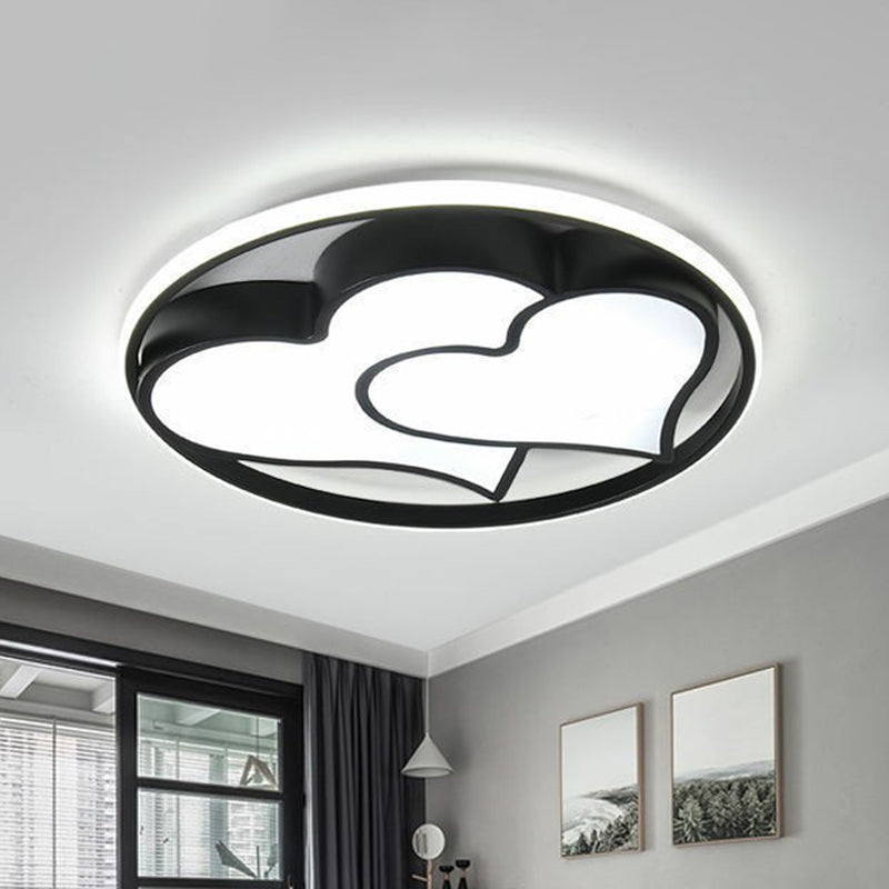 Modern Style Geometric Flush Light Metal Living Room LED Flush Ceiling Light Fixture in Black