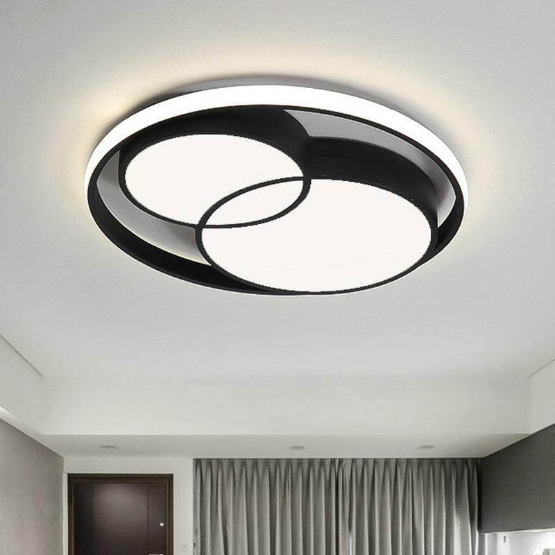 Plafonnier LED rond en aluminium de Style nordique, plafonnier noir pour chambre à coucher