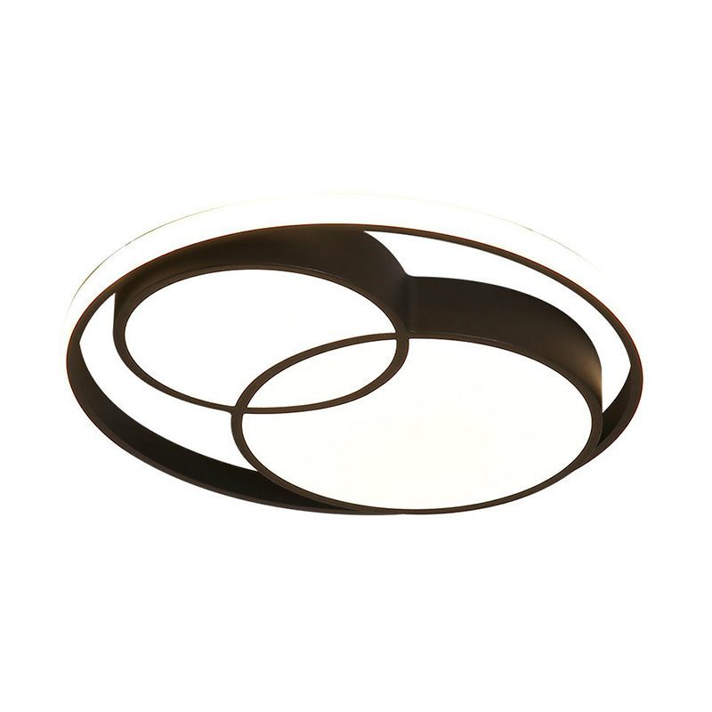 Plafonnier LED rond en aluminium de Style nordique, plafonnier noir pour chambre à coucher