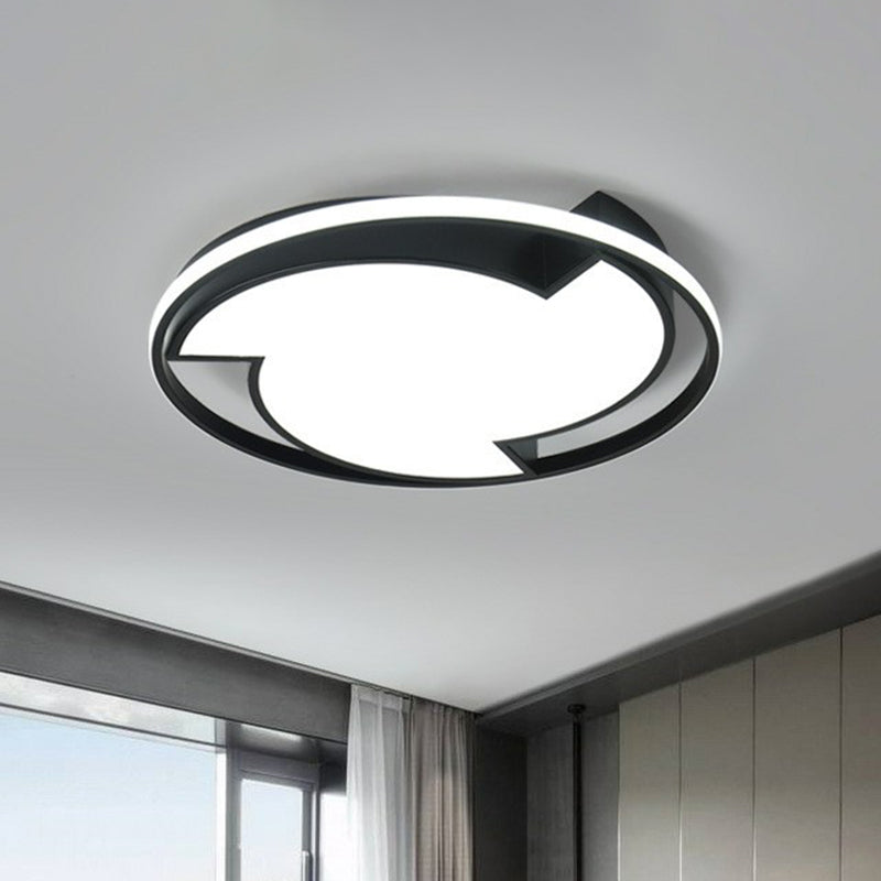 Encercler Aluminium Flush Ceiling Light Contemporary Black LED Flush Mount Lighting Fixture