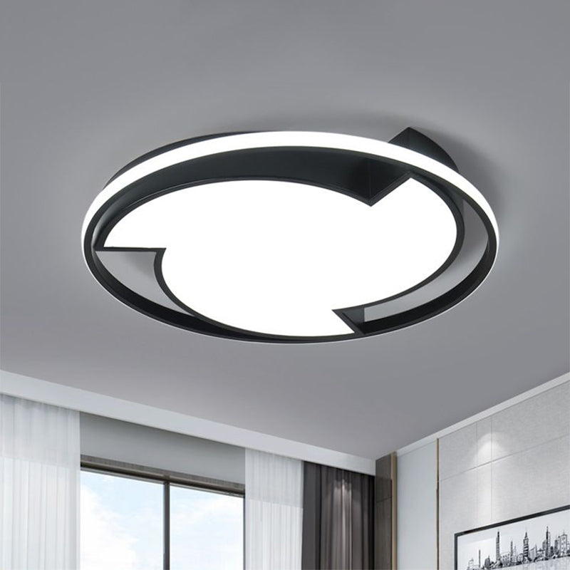Encercler Aluminium Flush Ceiling Light Contemporary Black LED Flush Mount Lighting Fixture