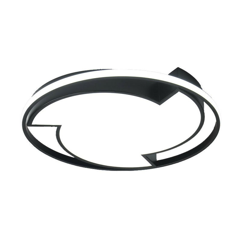 Encercler Aluminium Flush Ceiling Light Contemporary Black LED Flush Mount Lighting Fixture