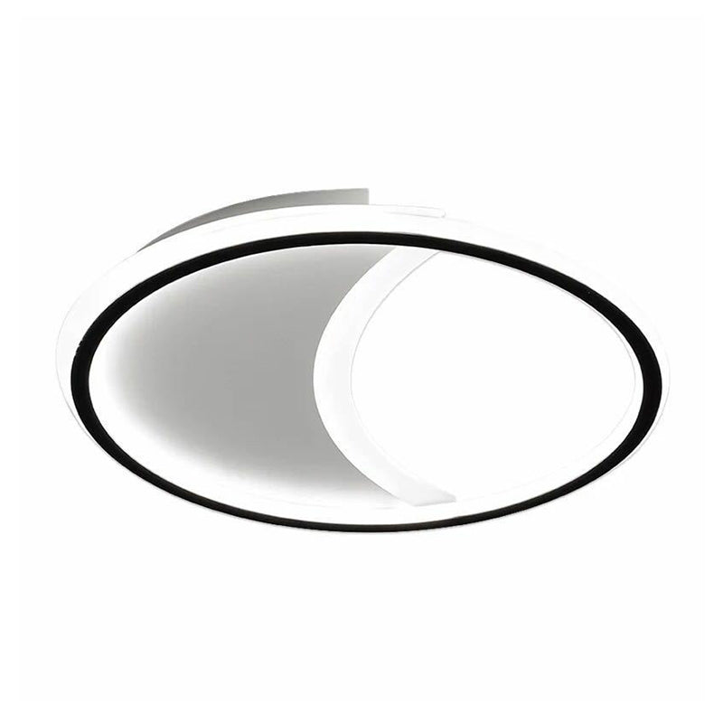 Plafonnier encastré rond ultra fin en acrylique, luminaire contemporain à LED noir
