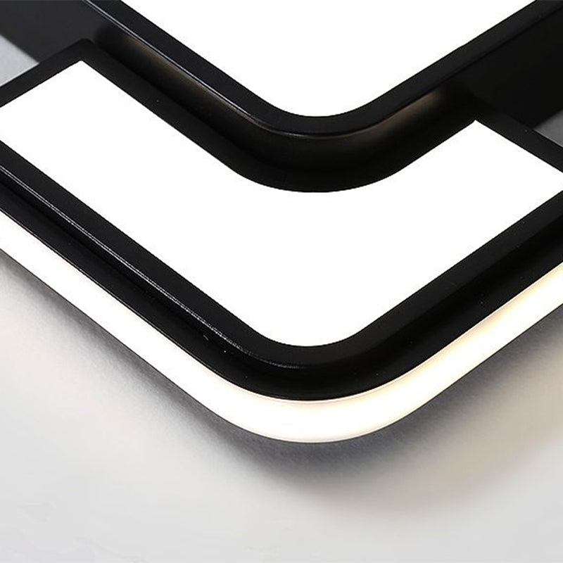 Splice LED encastré lumière acrylique simple chambre à coucher encastré plafonnier noir