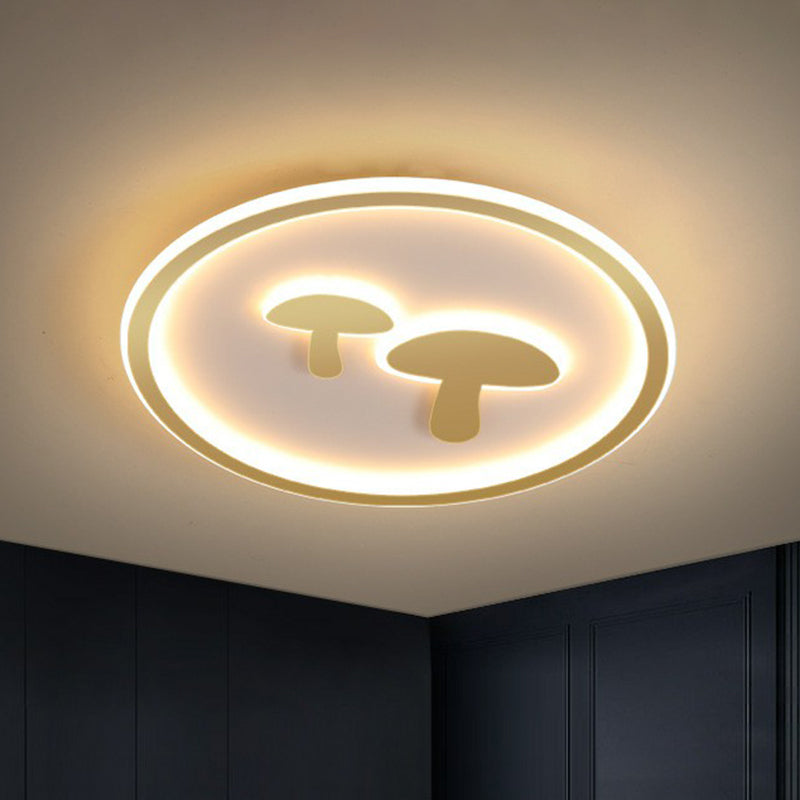Lampada da soffitto a LED per montaggio a incasso a forma di fungo del fumetto Lampada da soffitto per montaggio a incasso in acrilico per camera da letto con anello Halo