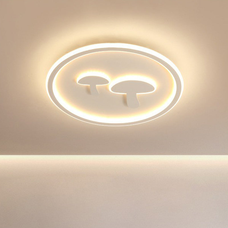 Lampada da soffitto a LED per montaggio a incasso a forma di fungo del fumetto Lampada da soffitto per montaggio a incasso in acrilico per camera da letto con anello Halo