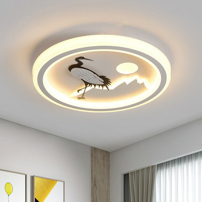 Plafonnier circulaire pour chambre à coucher en métal de style nordique, luminaire LED à encastrer en blanc