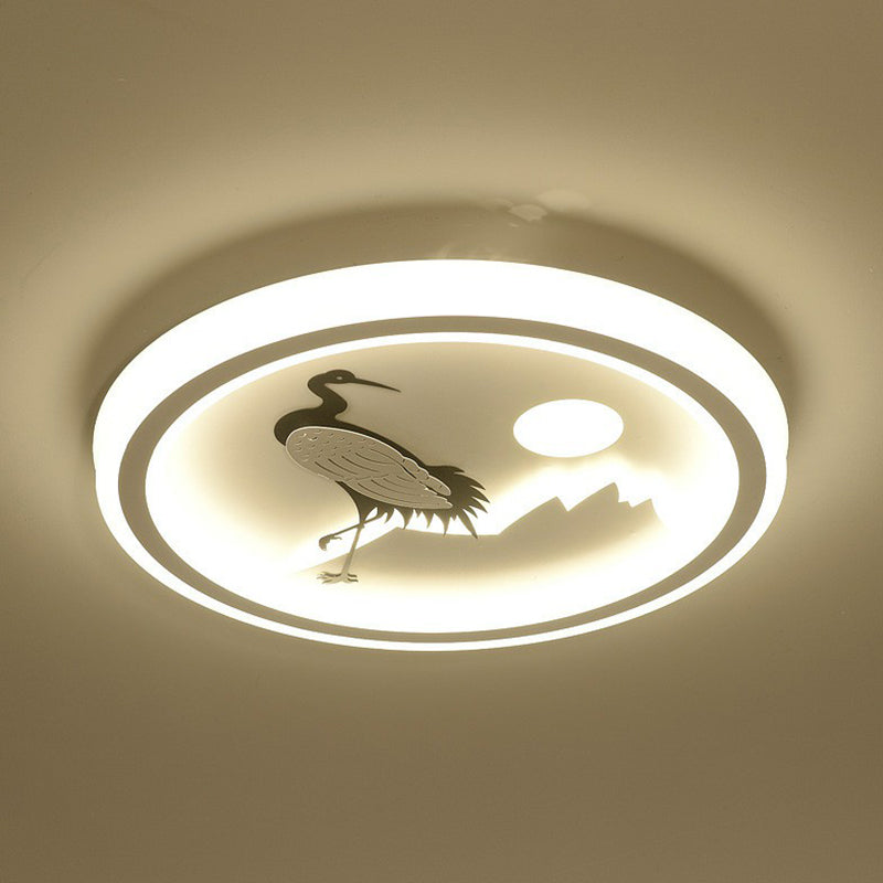 Plafonnier circulaire pour chambre à coucher en métal de style nordique, luminaire LED à encastrer en blanc