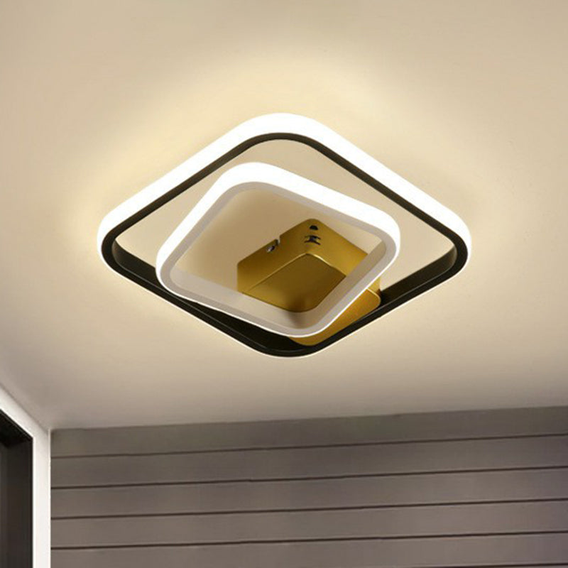 Plafonnier géométrique en aluminium pour couloir, plafonnier LED de Style moderne en noir et blanc